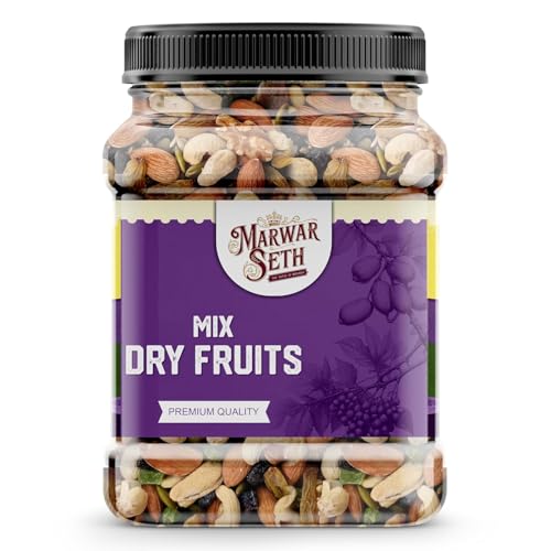 Image of Marwar Seth Panchmewa Mix Dry Fruit 1KG | Healthy Mixed Nuts and Seed with Almonds, Cashews, Dates, Pumpkin Seeds, Candied Amla | Reusable Jar Pack