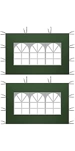 Pannello Laterale Per Gazebo 4x2 M Bianco Con Finestre In PVC, Tessuto Oxford 210D Impermeabile, Per Esterni E Feste