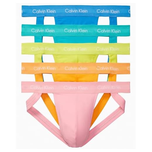 Calvin Klein Men's The Pride Edit 5-Pack Jock Strap, Orange Juice, Rosey Dream, CITRINA, DEEP Sky Blue, Island TORQUOISE, Large