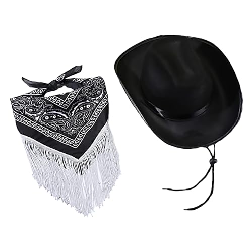 Generisch Sombrero de vaquero con intermitente divertido iluminado para bodas, bailes, cumpleaños, fiestas, Halloween, Navidad, cosplay, carnaval, mujer, vaquera, carnaval