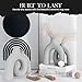 Ceramic Hug Vase (Soft Gray) Modern Donut Style Hugging Vases for Flowers Minimalist Decor – Hollow Ceramic Waterproof Home Decor Vases for Living Room, Bed Room, Book Shelf, Entryway Table.