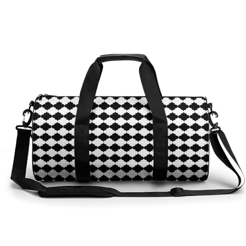 Sac week-end treillis de diamants duffel bag polyvalent camping et voyage