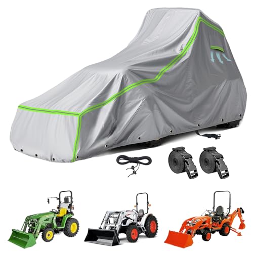 Tractor Cover for John Deere Kubota and New Holland - 600D Oxford Fabric for Snow Rain and Dust Protection - Heavy Duty Tractor Cover with Oxford Storage Bag. 189 L x 76 W x 86 H in