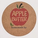 Nancy Nikko Apple Butter Labels (red Apple) for Canning - 2' Round, Kraft, 12 / Pkg (12, Kraft)