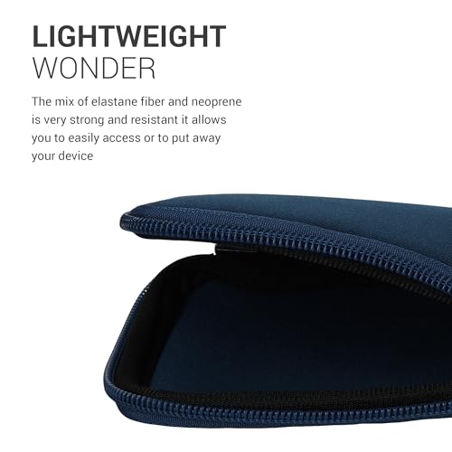 Image of kwmobile Carrying Case Compatible with Nintendo 3DS XL - Neoprene Console Pouch with Zipper - Navy Blue