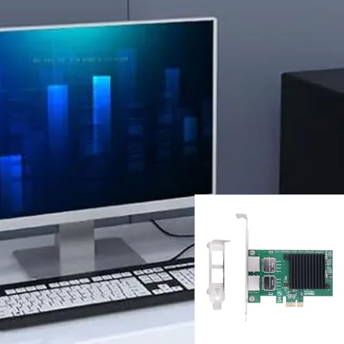 Tarjeta de Red 2 Puertos I350T2 Chip I350AM2 PCIE 1X a 2X 10/100/1000 Mbps Gigabit Ethernet para PC miniatura 2