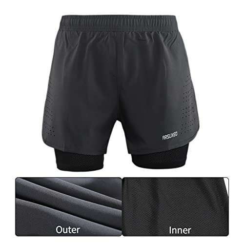 ARSUXEO Pantaloncini da Corsa da Uomo