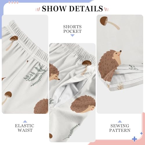 Hedgehog Leaves Boys Pants Boys Athletic Pants Long Pant for Boy with Pockets Wide-Leg Size 6-14Y4