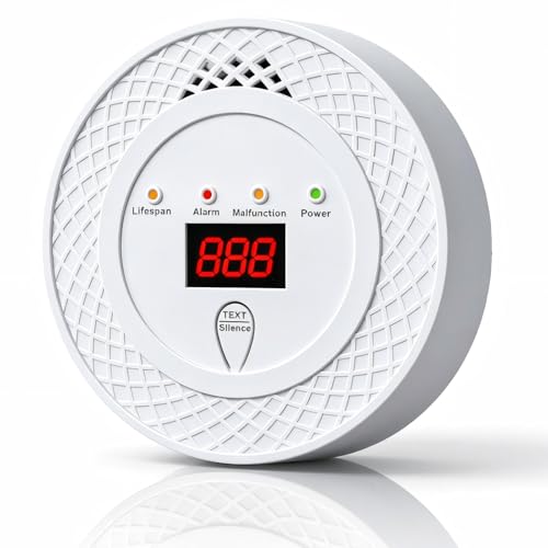 Image of Carbon Monoxide Detector, Battery Powered Carbon Monoxide Alarm, CO Alarm with LCD Display and Audible Warning, CO Detector for Home and RV, Complies with EN 50291 Standard (1)