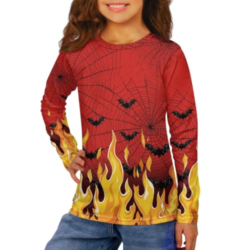 Image of Girls Long Sleeve Shirts Casual Crewneck Soft T-shirts for Girls 3-16 Years Old