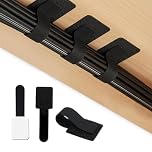 50 Pack Under Desk Cable Management Clips, Self Adhesive Cable Ties for Home Office, Adjustable Desk Cable Tidy Organiser, 30x90mm No Drill Wire Cord Management, Black