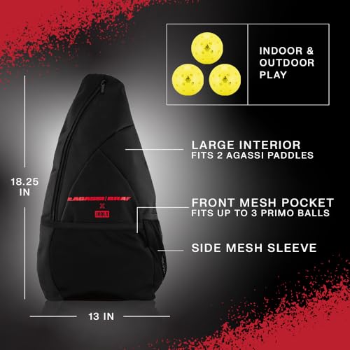JOOLA Agassi/GRAF Champion Set with Pickleball Paddles, Balls & Sling Bag - Sandblasted Pickleball Racket - Agassi Shape with Extended Sweet Spot - UPA-A Certified - USAP Approved - NFC Chip Enabled - image 7