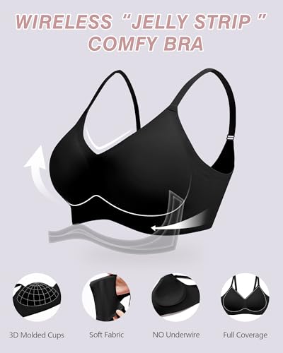 Image of HORISUN Womens Bras Comfortable Wireless Push Up Bra Seamless Full Coverage No Underwire Bralettes for Women with Support