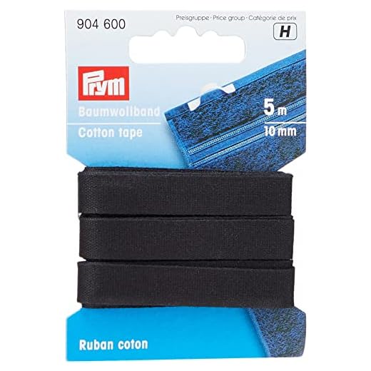 Prym 904600 Baumwollband 10 mm schwarz, 100Prozent CO
