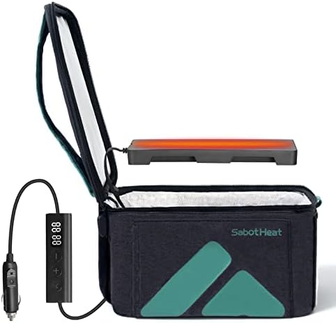 SabotHeat Smart Portable Oven for Car - 3 Adjustable Heat Levels & Timer Fast Heating Portable Food Warmer Lunch Box with for Reheating & Cooking, Lunch Box Warmer for Work, Trip, Camping