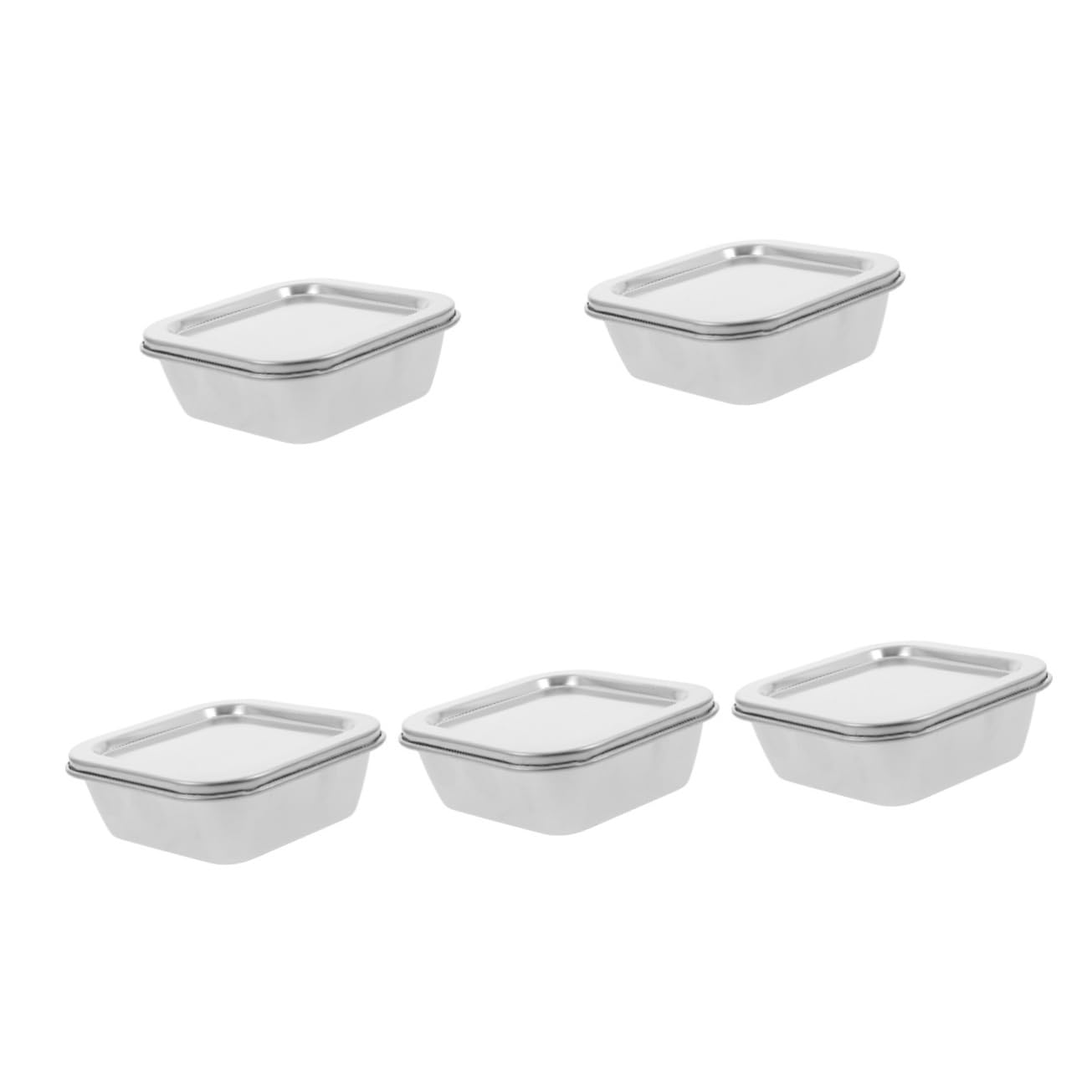 PRETYZOOM 5 Pz Scatola per campioni in acciaio inossidabile Scatola per campioni di cibo Contenitore per campioni di cibo grandi contenitori per alimenti forniture per mensa