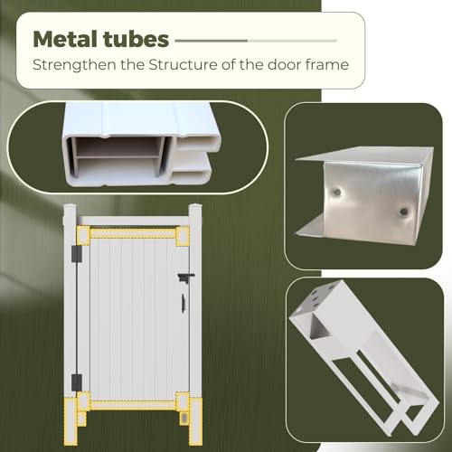 EROMMY 80.75\"H x 45.75\"W x 45.75\"L White PVC Outdoor Shower Enclosure with Door, Weatherproof Privacy Stall for Pool & Beach, Durable Vinyl Construction（Flat-panel） - Thumbnail 5