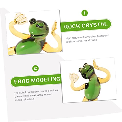 Orfofe Frog Crystal Ornament Hand Decor Glass Animals Miniatures Frog Paperweight Miniature Frog Figure Realistic Frog Figurine Frog Figurine Decoration Desktop Figures Desktop Crafts Toy #TOP5