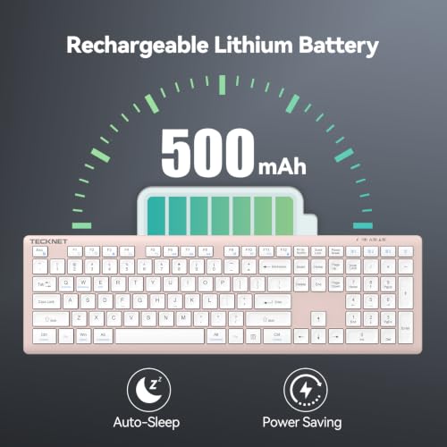 Image of TECKNET Bluetooth Keyboard Rechargeable 4-Device (2.4G+BT)