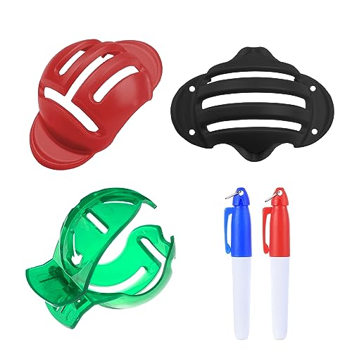 ATBUSS Pack de 3 herramientas de alineación de pelotas de golf, 2 unidades de bolígrafos de alineación, clips para marcar pelotas de golf, herramientas de alineación de pelotas de golf, marcadores de