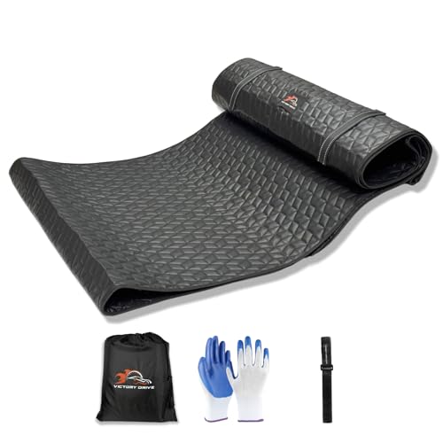 VICTORY DRIVE Upgraded Rolling Creeper Mat for Mechanics 60 x 28 in Padded Automotive Work Mat for Cars SUVs & Pickup Trucks Black
