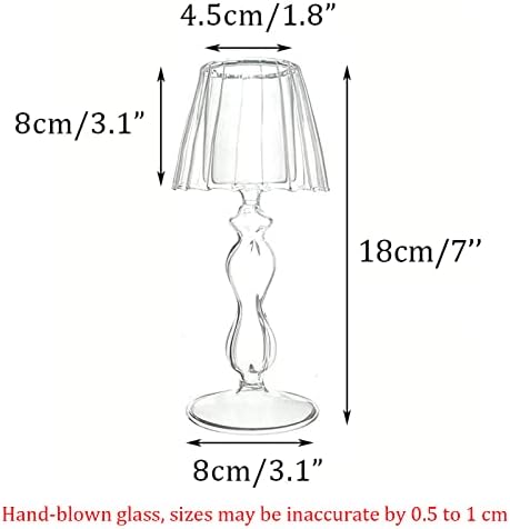 Sziqiqi Clear Glass Tea Light Candle Holders, 4Pcs Lamp Shape Tealight Holders, Elegant Table Centrepieces for Mantelpiece Dining Rooms Wedding Party Christmas
