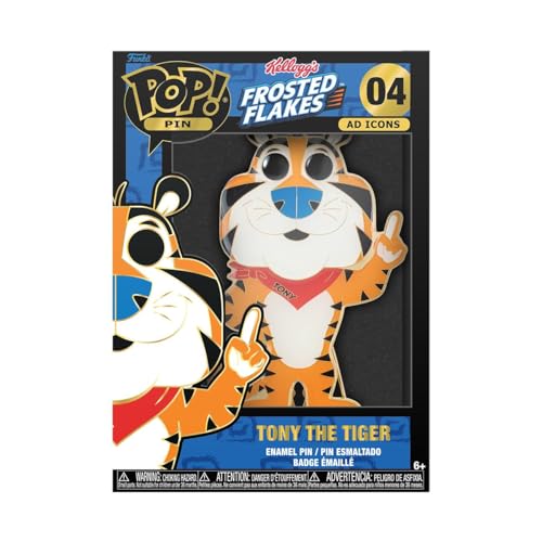 Funko POP Pop | Sized Pin: Frosted Flakes - Tony The Tiger (Styles May Vary, with Possible Chase Variant), Multicolor, KLPP0005
