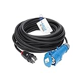  CEE Adapterleitung KALLE Blue SCHUKO Stecker auf CEE Kupplung (10 Meter, 3G 2,5mm²)