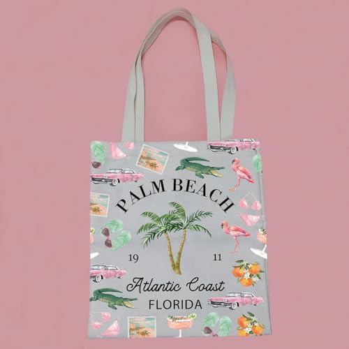 Bolso tote PWHAOO de Palm Beach, Florida — regalo para vacaciones o viaje a Florida, regalo de West Palm Beach miniatura 6