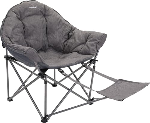 BERGER Loungesessel Livorno | Campingstuhl mit Fußablage | Gartenstuhl Angelstuhl kleines Packmaß | Faltstuhl Camping Stuhl belastbar bis 120 kg | ideal für Angeln Balkon Outdoor Garten