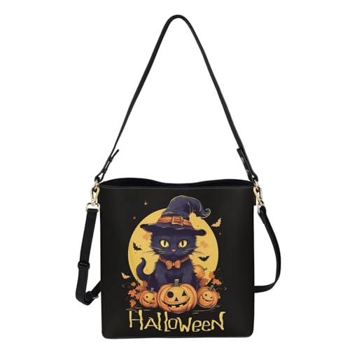 Image of HUGS IDEA Boho Bags for Women Leather Handbag Shoulder Bucket Crossbody Purse
