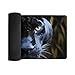 Panther with Blue Eyes Desk Mat Non-Slip Laptop Writing Pad Large Keyboard Mousepad with Rubber Base 23.6