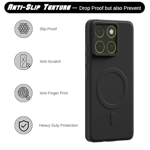 Image of Back Cover | MagFit Ring Design (Non-Magnetic) | Shockproof Case | Anti-Slip Grip | Raised Camera Edges | Slim Protective Case for Motorola Moto Edge 70 5G (Matte Black)