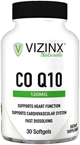 VIZINX CoQ10 (Ubiquinone) 120 mg 30 Softgels- is A Powerful Antioxidant and is Vital to Energy Production That Supports Heart Function and Cardiovascular System