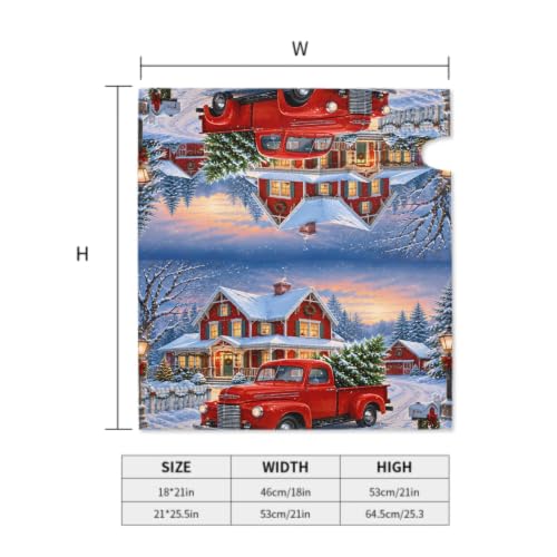 Image of 25.5x21 Inch Christmas Red Truck Mailbox Cover Magnetic