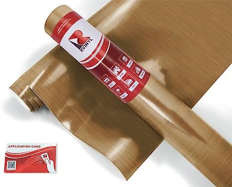 Avery Dennison SF 100 - Película metalizada en oro cepillado 242-S - 2 x 3 pies - Vinilo fundido de alto brillo con acabado de espejo para