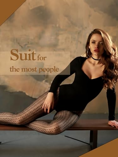 Image of Ramede 6 Pairs Women Fishnet Thigh High Stockings Waist Tights Striped Patterned Fish net Leggings Pantyhose for Halloween