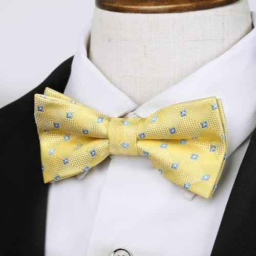 Image of HISDERN Bow Ties for Boys Pre Tied Toddler Bow Tie Adjustable Kids Bowties Clip On Fun Patterned Bowties for Wedding Party