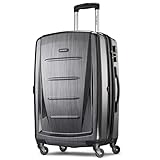 Samsonite Winfield 2 Hardside Expandable Luggage with Spinner Wheels, Charcoal, Checked-Medium 24-Inch
