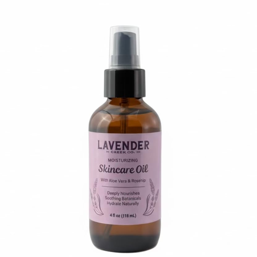 Lavender Skincare Body & Face Oil - Natural Moisturizing Oil for Dry Skin, After Shower Hydration & Daily Skincare with Aloe Vera and Rose Hip - 4 oz