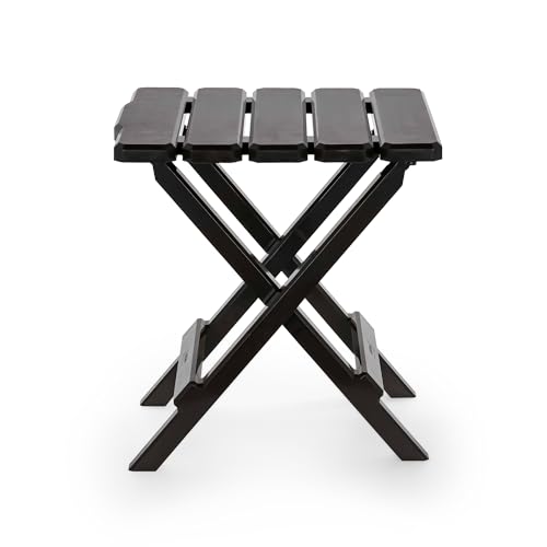 Image of Camco Adirondack Portable Outdoor Folding Side Table, Perfect for The Beach, Camping, Picnics, Cookouts and More, Weatherproof and Rust Resistant Mocha (51882)