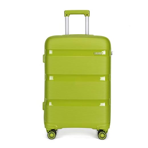 Kono Maletas de Cabina 55 cm Rígida Maletas de Viaje con Cerradura TSA, Vibrant Moda Equipaje de Mano con 4 Ruedas y Cremallera YKK, Durable Polipropileno (Maleta Cabina, Verde)