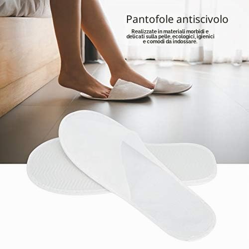 lyrlody 50 Paia di Pantofole da Hotel Portatili Antiscivolo, Pantofole USA e Getta pratiche e comode, Dimensioni universali, Adatte per Hotel, Spa, Viaggi Aerei