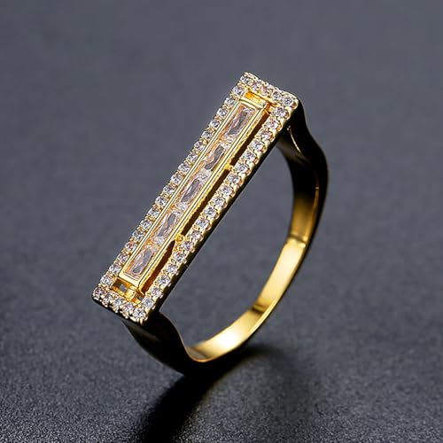 14K Gold Moissanite Ring for Women, Hip Hop Emerald Cut with Halo, Bold Statement for Engagement and Birthday4