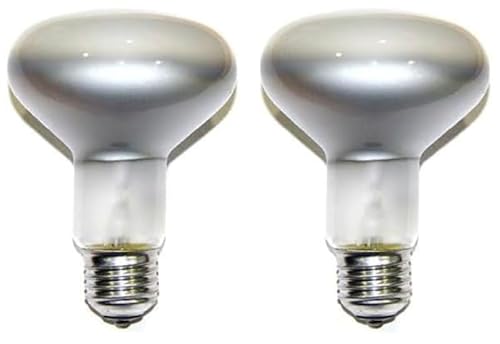 2 Pack R80 100W ES E27 Traditional Reflector Bulbs, Edison Screw, 100% Dimmable, 2800K Warm White, No Flicker, AC 220-240V, 800Lm, for Ceiling Pendants, Wall Lights and Clusters (80mm Dia)