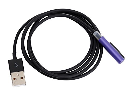 100cm Aluminum Magnetic USB Charger Charging Cable With LED Indicator For Sony Xperia Z1/Z2/Z3/Z Ultra Purple