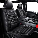JIAMAOXIN Seat Covers for Ford F150 2009-2025 2026 - F250/F350/F450 2017-2025 2026: 5 Seat Full Set Faux Leather Truck Seat Covers Car Cushion (Black)