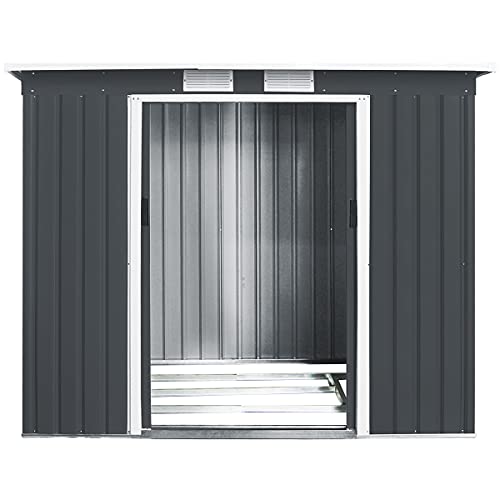 GIANTEX Gartenhaus Gerätehaus Metall, Geräteschuppen Gartenhütte Fahrradschuppen, Gartenschuppen Gartenhaus mit… – Bild 5