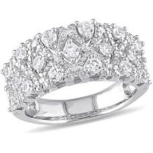 1 3/10 Carat ctw Lab-Created White Sapphire Pave Ring In Sterling Silver