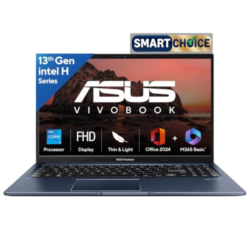 Image of ASUS Vivobook 15, Smartchoice,Intel Core i5 13th Gen 13420H,16GB RAM, 512GB SSD, FHD 15.6 inch,Windows 11, Office Home 2024, Quiet Blue, 1.70 kg, X1502VA-BQ836WS,Intel UHD iGPU, M365 Basic (1Year)* Laptop